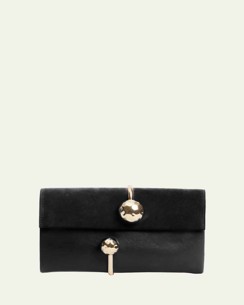 Amaya Calfskin Suede Clutch Bag